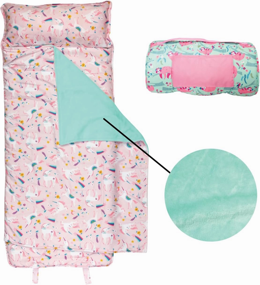 Stephen Joseph, Toddler All Over Print Nap Mat with Soft Blanket and Removable Pillow for Boys & Girls, Kids Sleeping Bag for Elementary, Daycare, Preschool with Carry Handle