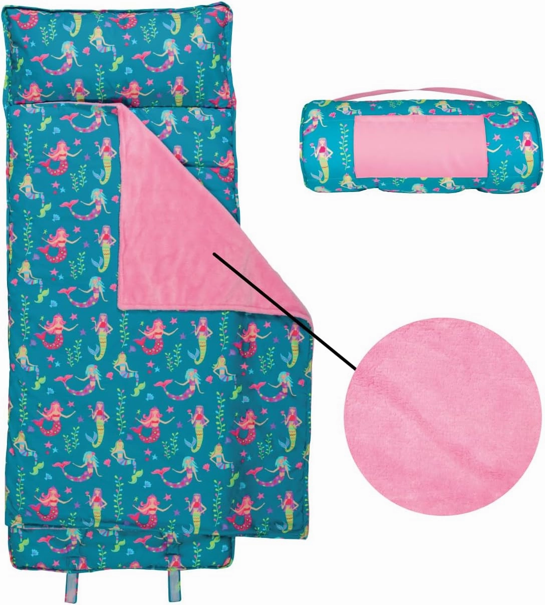Stephen Joseph, Toddler All Over Print Nap Mat with Soft Blanket and Removable Pillow for Boys & Girls, Kids Sleeping Bag for Elementary, Daycare, Preschool with Carry Handle