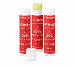 Strawberry Lip Balm Collection, Vegan Set, Beeswax Free, with Avocado And, Organic Jojoba Oil, and Vitamin E, Natural Moisturizer for Dry, Chapped Lips, 3 Tube Set