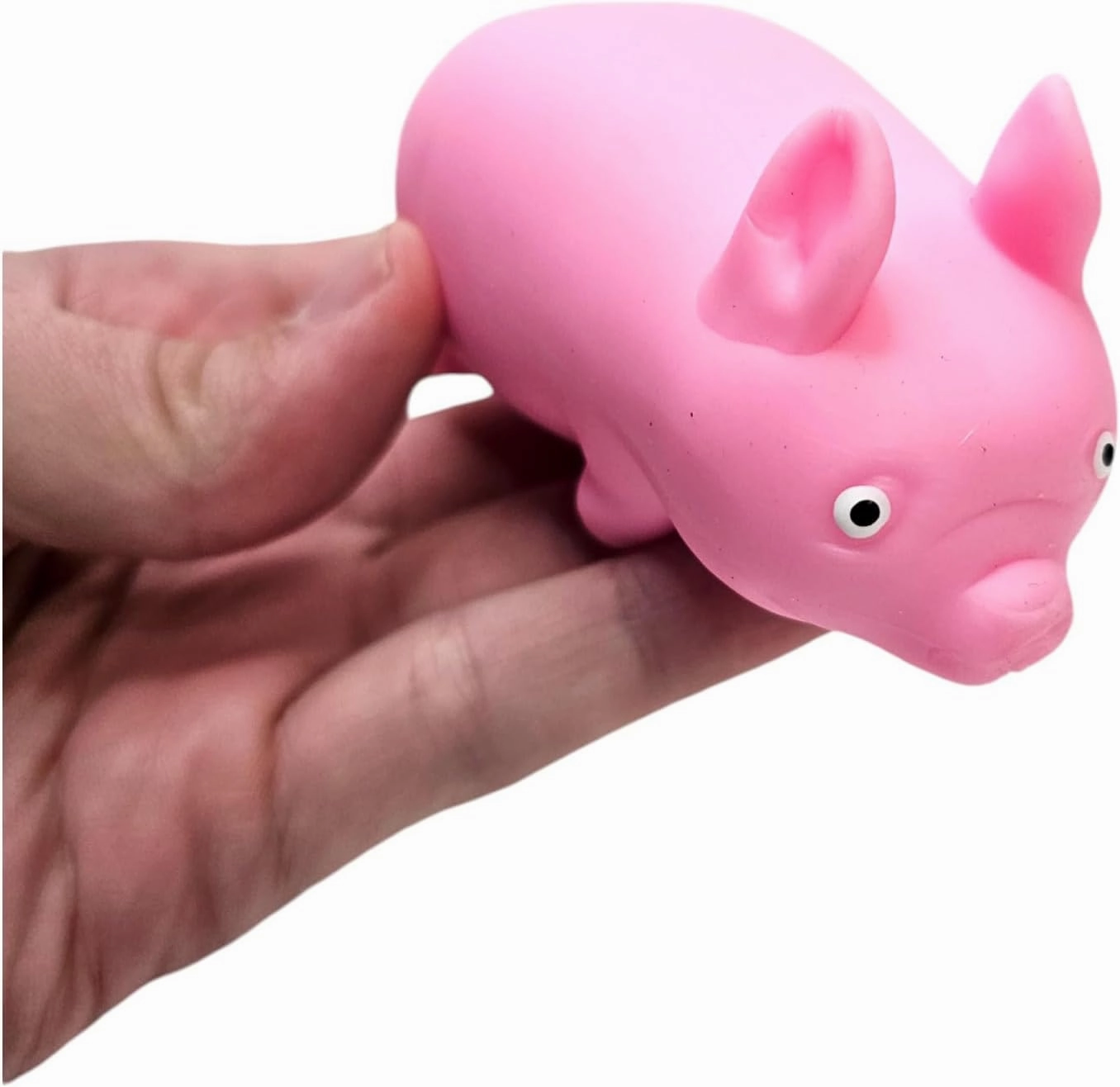 Stretchy, Squish Pig (6 Pack) (4 Inch) Fidget Squeeze Toy Great Prize and Party Favor Farm Animal Stress Relief (6)