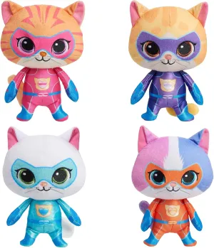 Super Cat Plush Toy – Set of 4 Soft Stuffed Animals – Sparks, Buddy, Ginny, Bitsy – Adorable Kitties Gift Set for Children(8Inch)