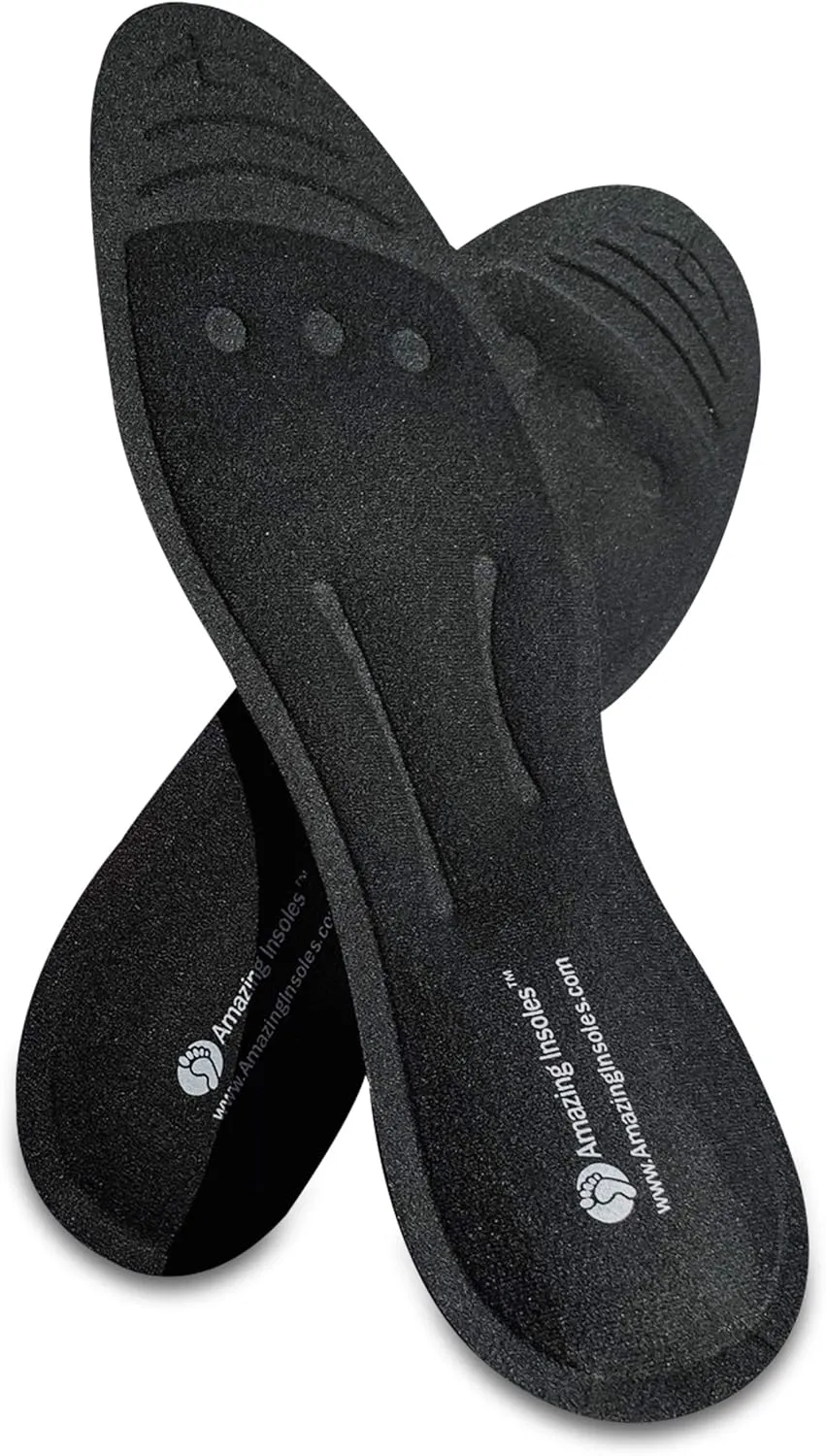 Superior Therapeutic Massaging Insoles by Amazing Insoles | 100% Liquid Gel Glycerin | Ideal for Running & Walking | Orthotic Shoe Insoles for Women | Comfortable Design for Plantar Fasciitis Relief