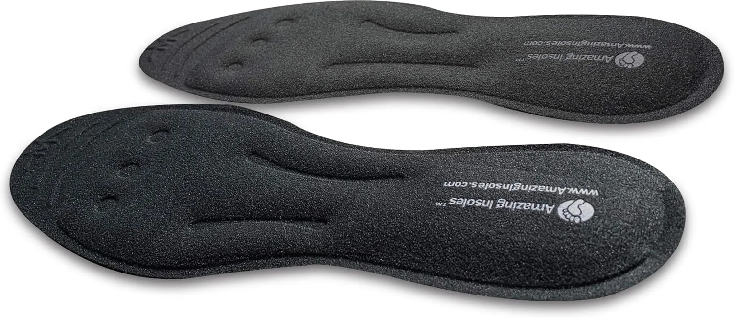 Superior Therapeutic Massaging Insoles by Amazing Insoles | 100% Liquid Gel Glycerin | Ideal for Running & Walking | Orthotic Shoe Insoles for Women | Comfortable Design for Plantar Fasciitis Relief