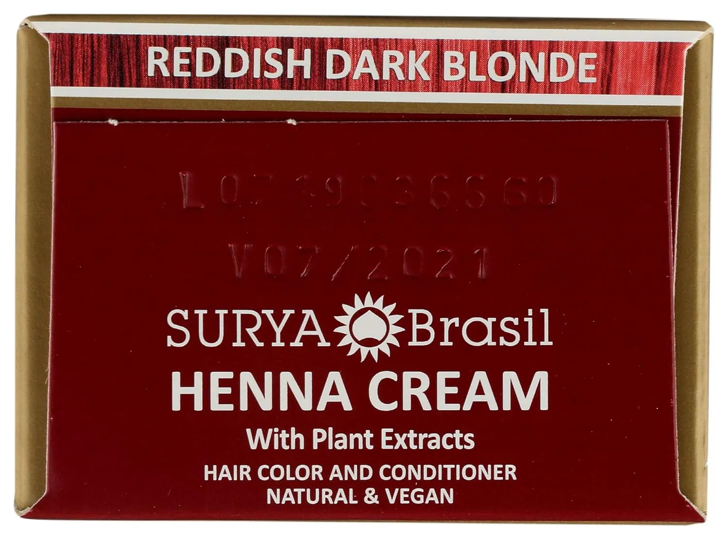 Surya Brasil - Reddish Dark Blonde Semi Permanent Henna Cream for Gray Hair Coverage and Deep Conditioning, 2.37 oz / 70 ml