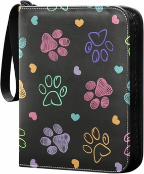 susiyo Colorful Paw Print Card Binder 400 Pockets Cute Trading Football Collectible Card Albums