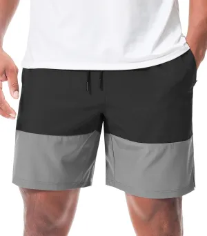 Suwangi Men’s Athletic Gym Shorts Workout Casual Running Shorts for Men Lightweight Quick-Dry Sweat Short with Zipper Pocket