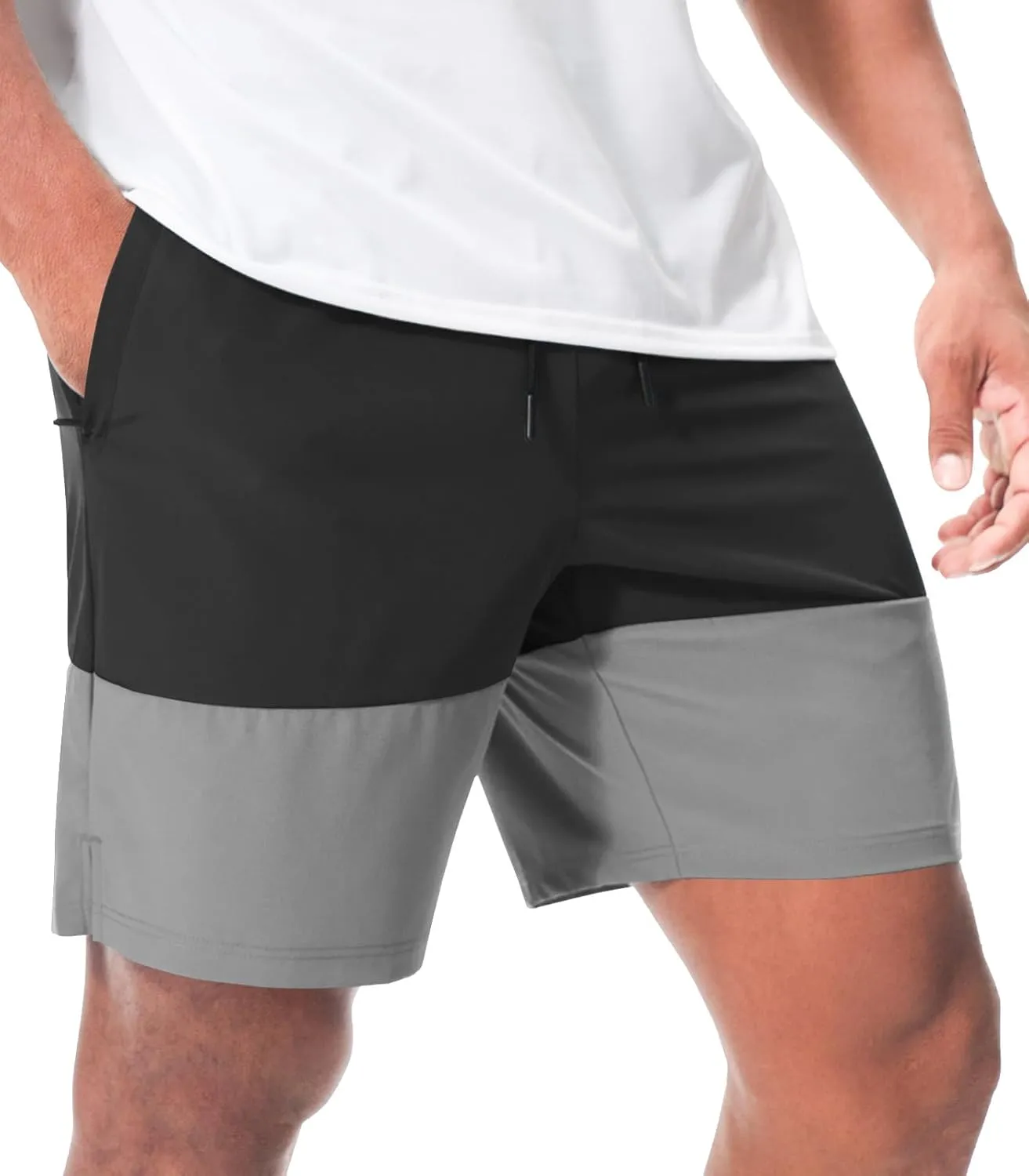 Suwangi Men’s Athletic Gym Shorts Workout Casual Running Shorts for Men Lightweight Quick-Dry Sweat Short with Zipper Pocket