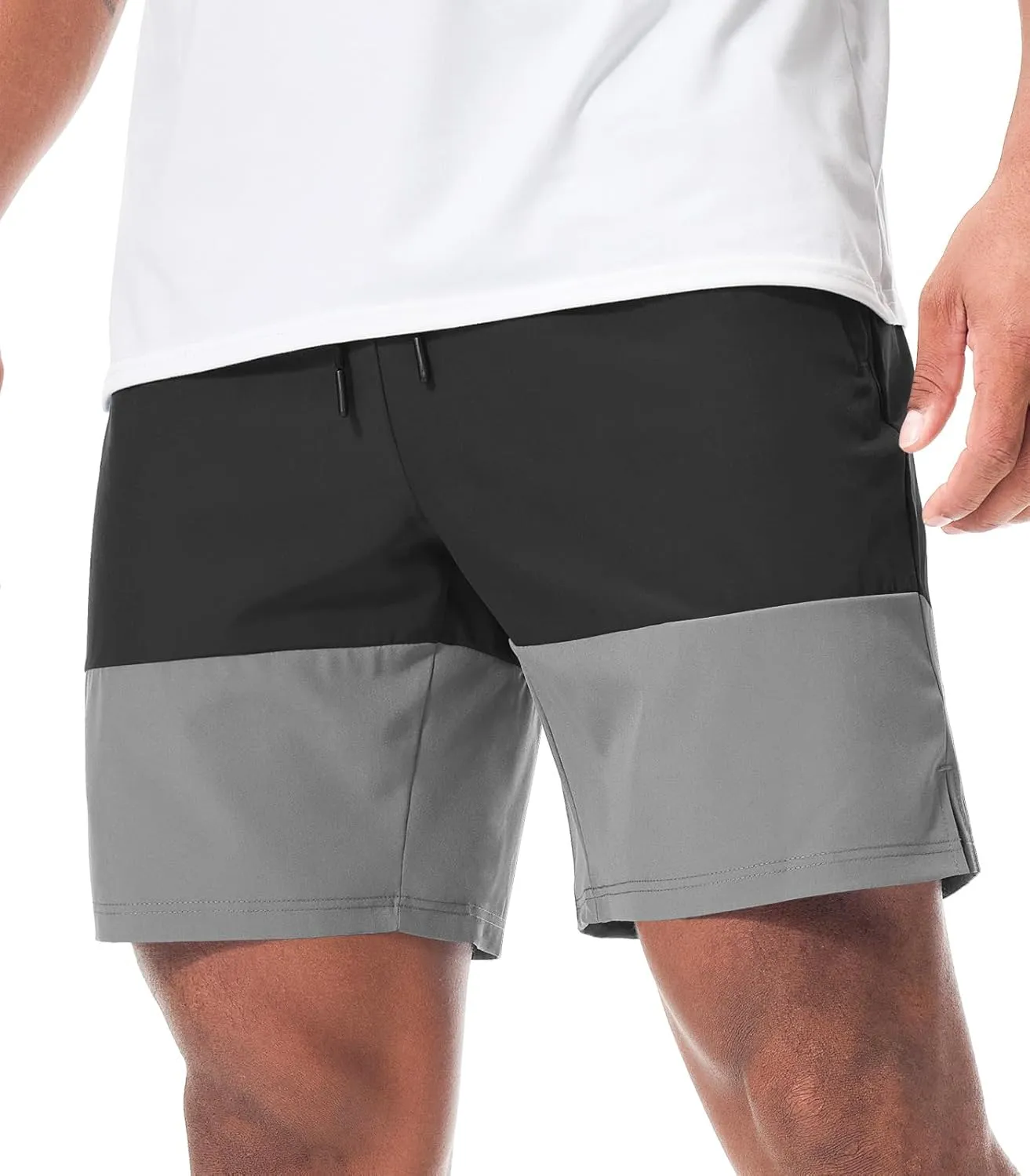 Suwangi Men’s Athletic Gym Shorts Workout Casual Running Shorts for Men Lightweight Quick-Dry Sweat Short with Zipper Pocket