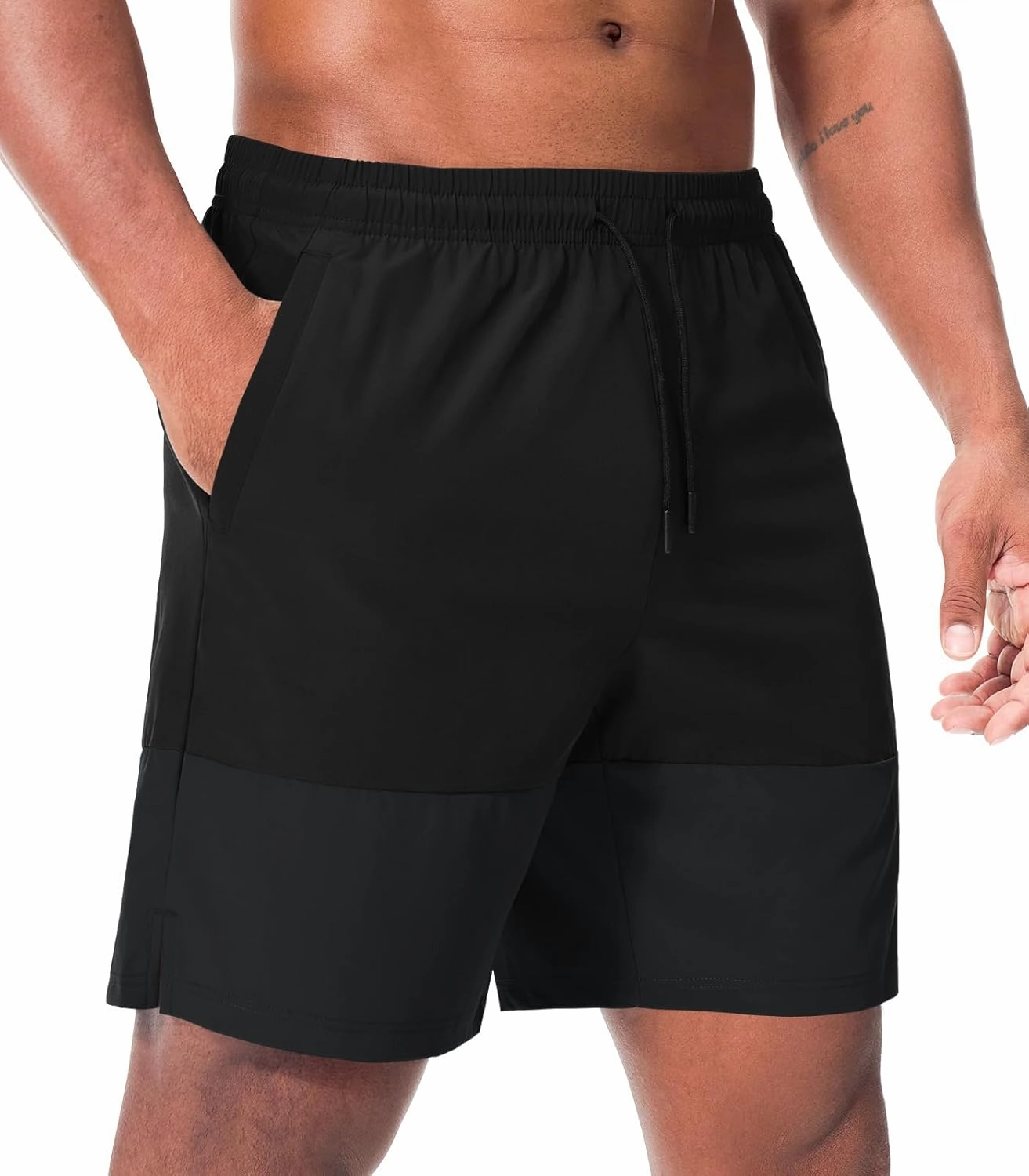Suwangi Men’s Athletic Gym Shorts Workout Casual Running Shorts for Men Lightweight Quick-Dry Sweat Short with Zipper Pocket