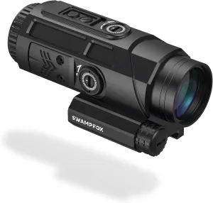 Swampfox Saber 5X Prism Scope Red/Green Strike MOA Reticle 90° Sidecar for Speed & Precision Motion Sensing Auto-On Shake N’ Wake Technology