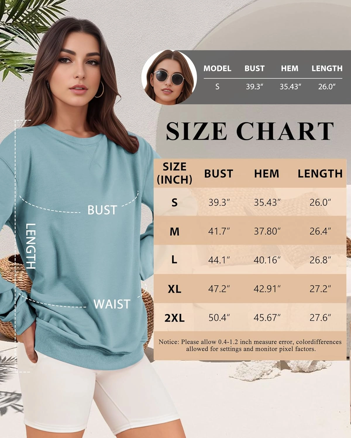 Sweatshirt for Women, Casual Crewneck Sweatshirts Women Loose Fit Long Sleeve Pullover Tops Cute Soft Shirt