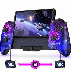Switch Controllers for Nintendo Switch/OLED Accessories, Hall Effect Joystick Switch Wireless Pro Controller, One-Piece Switch Joypad for Handheld Mode with Light/Mapping