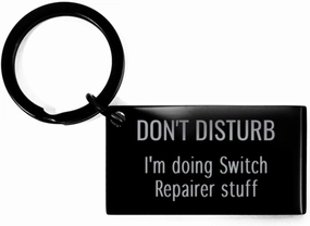 Switch Repairer Keychain Funny Key Chain for Him Her Birthday Christmas Gift for Coworker Colleague Stainless Steel