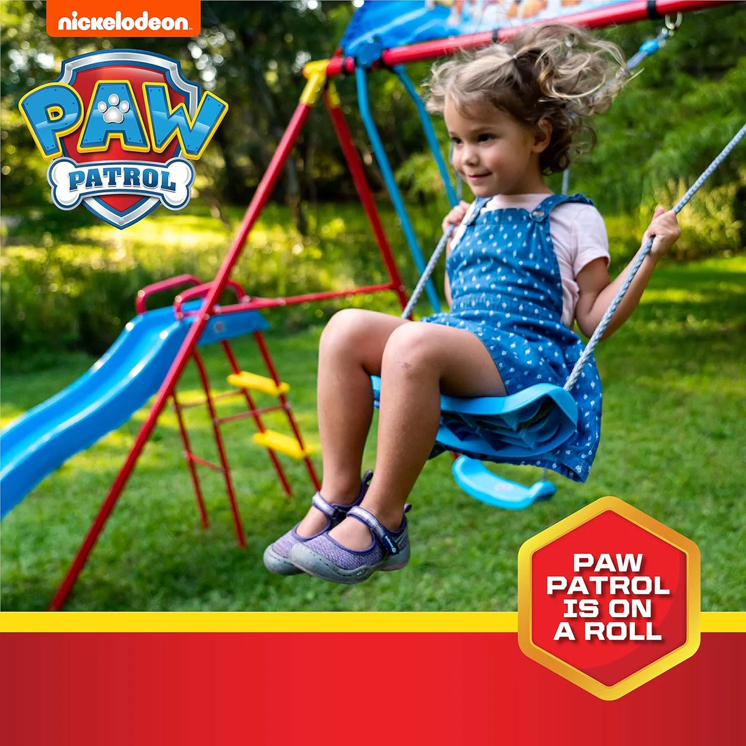 Swurfer PAW Patrol Swing Sets for Backyard, Swingset Outdoor for Kids
