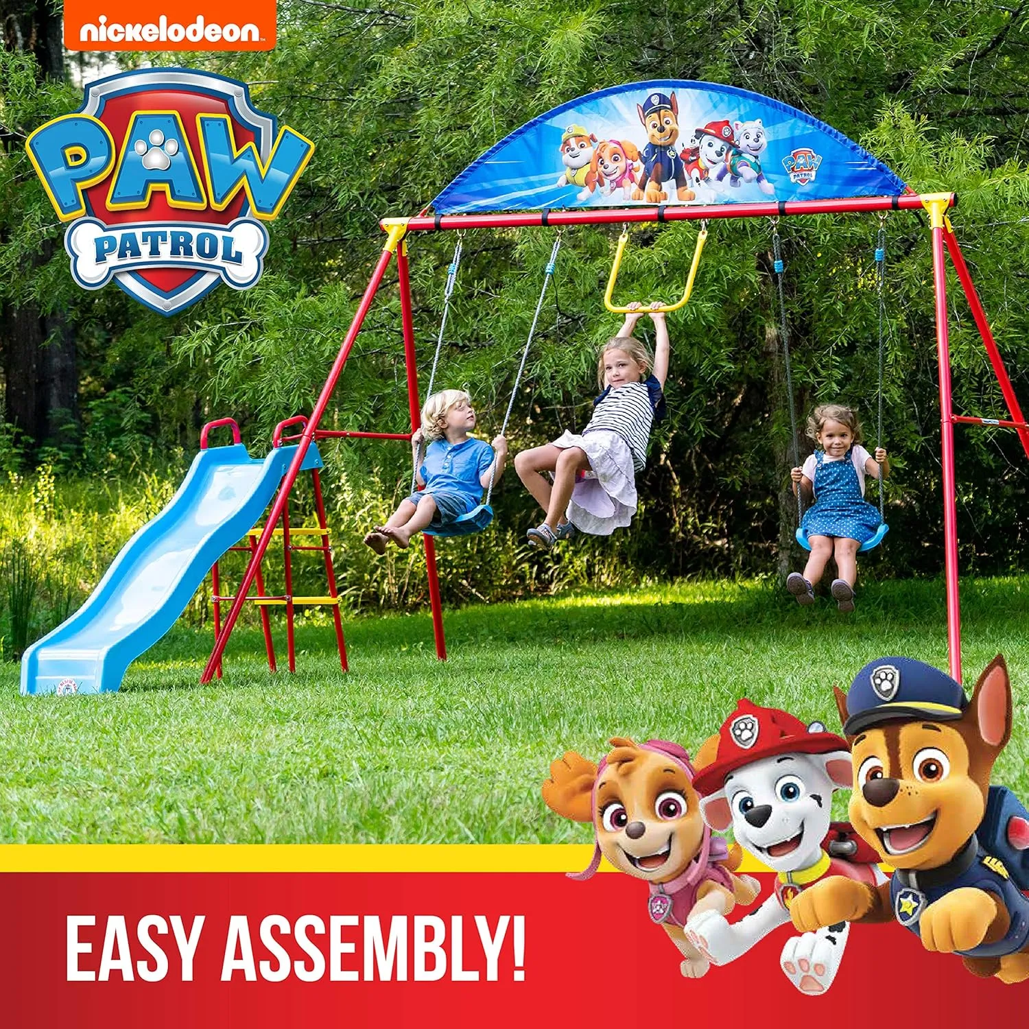 Swurfer PAW Patrol Swing Sets for Backyard, Swingset Outdoor for Kids