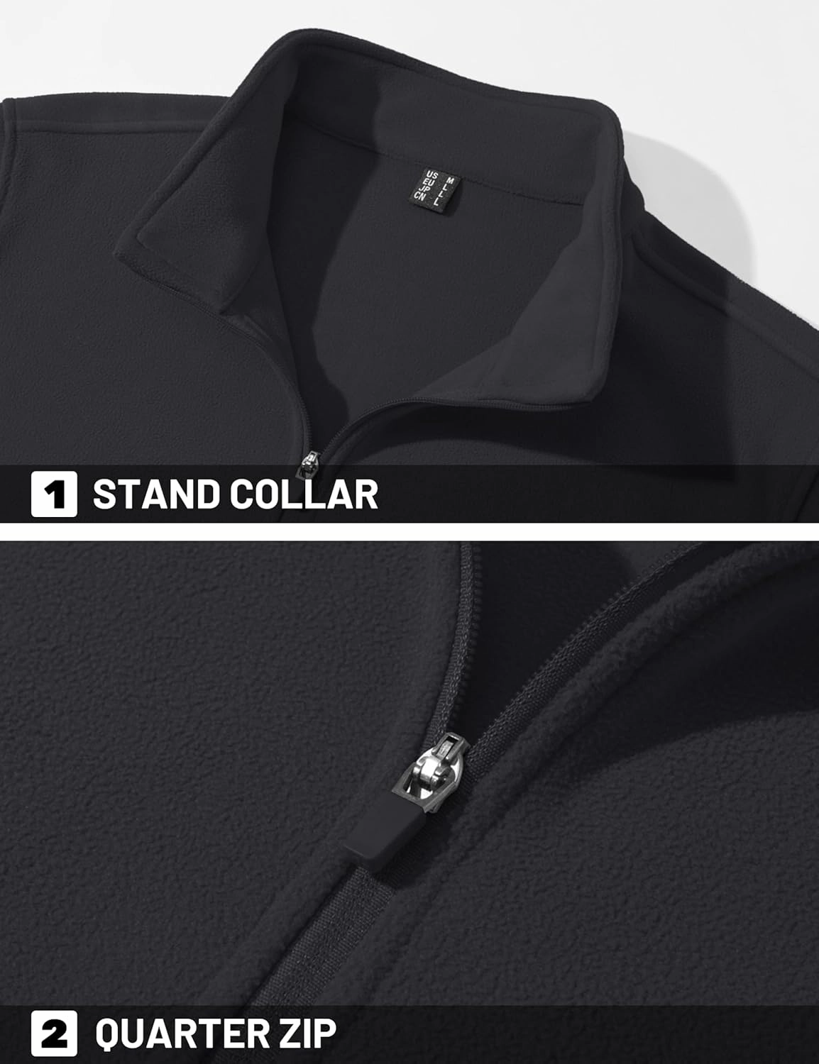 TACVASEN Men's Quarter Zip Pullover Mock Neck Sweatshirt Fleece Lightweight Fashion Sweaters Casual Activewear