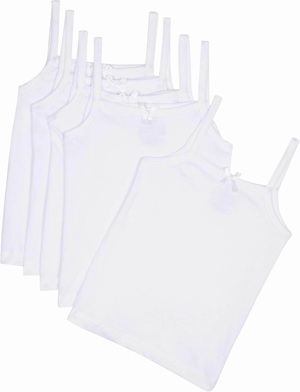 TAHARI Kids Cotton Cami Shirts - Breathable, Super Soft, Sleeveless, Comfortable, Tag-Free - 5 Pack