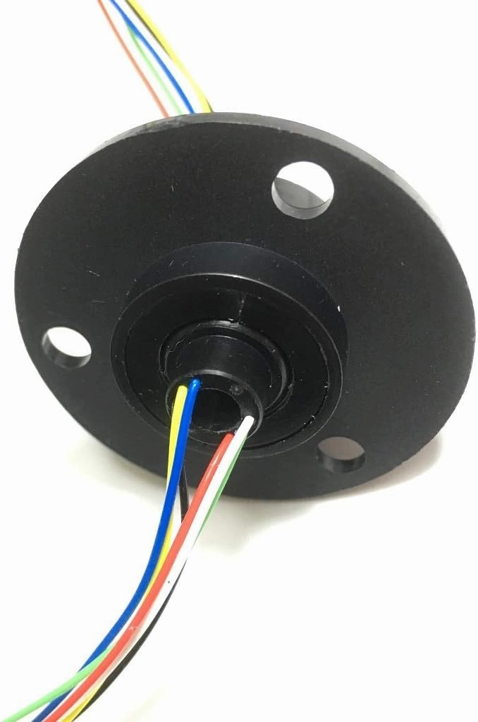 Taidacent Hollow Slip Signal Power Continued 2/4/6/12 Road Collector Ring Conductive Electric Motor Slip Ring Rotating Connector (5mm Inner 22mm Outer 6 Wire 2A)