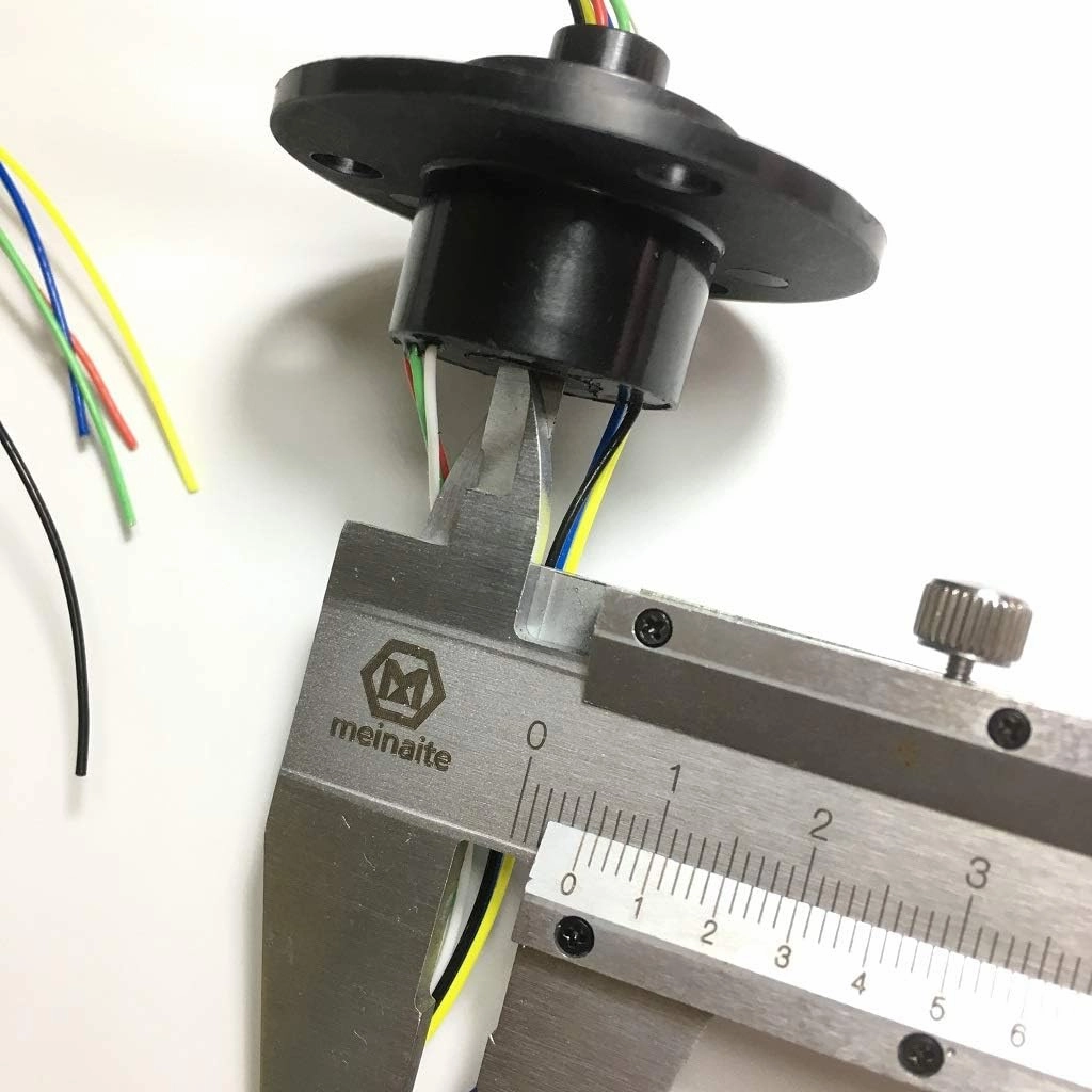 Taidacent Hollow Slip Signal Power Continued 2/4/6/12 Road Collector Ring Conductive Electric Motor Slip Ring Rotating Connector (5mm Inner 22mm Outer 6 Wire 2A)