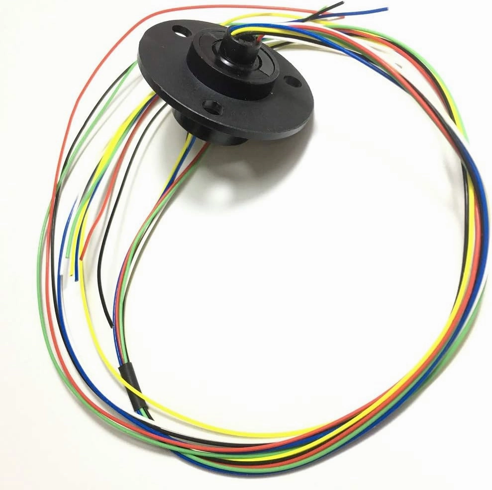 Taidacent Hollow Slip Signal Power Continued 2/4/6/12 Road Collector Ring Conductive Electric Motor Slip Ring Rotating Connector (5mm Inner 22mm Outer 6 Wire 2A)
