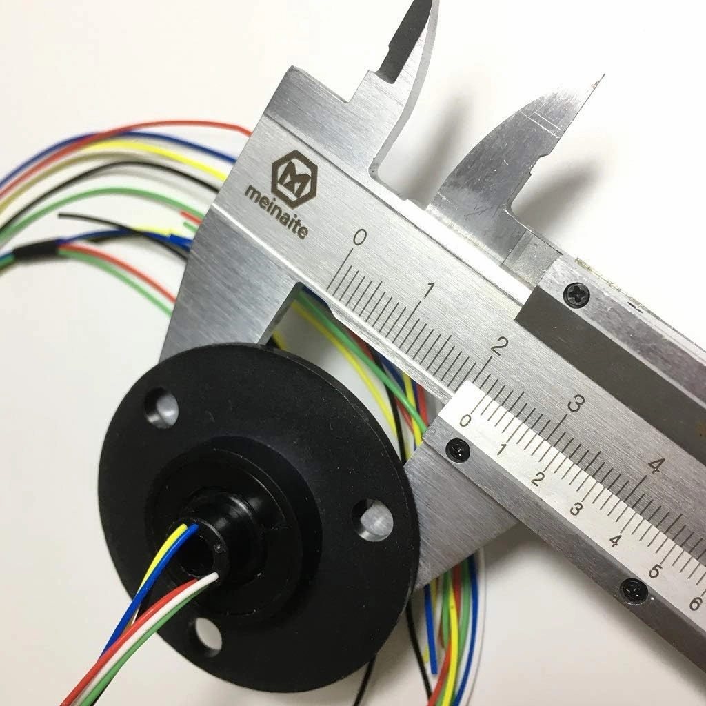 Taidacent Hollow Slip Signal Power Continued 2/4/6/12 Road Collector Ring Conductive Electric Motor Slip Ring Rotating Connector (5mm Inner 22mm Outer 6 Wire 2A)