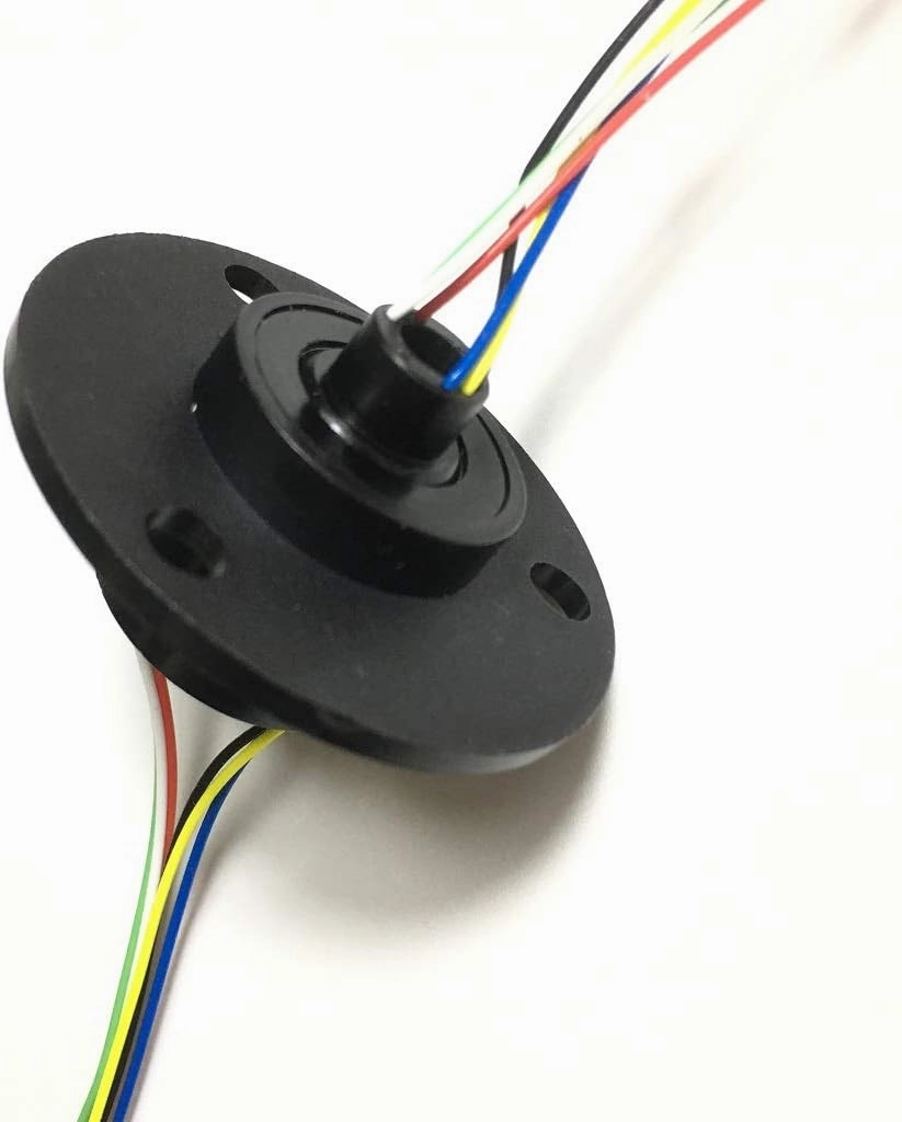 Taidacent Hollow Slip Signal Power Continued 2/4/6/12 Road Collector Ring Conductive Electric Motor Slip Ring Rotating Connector (5mm Inner 22mm Outer 6 Wire 2A)