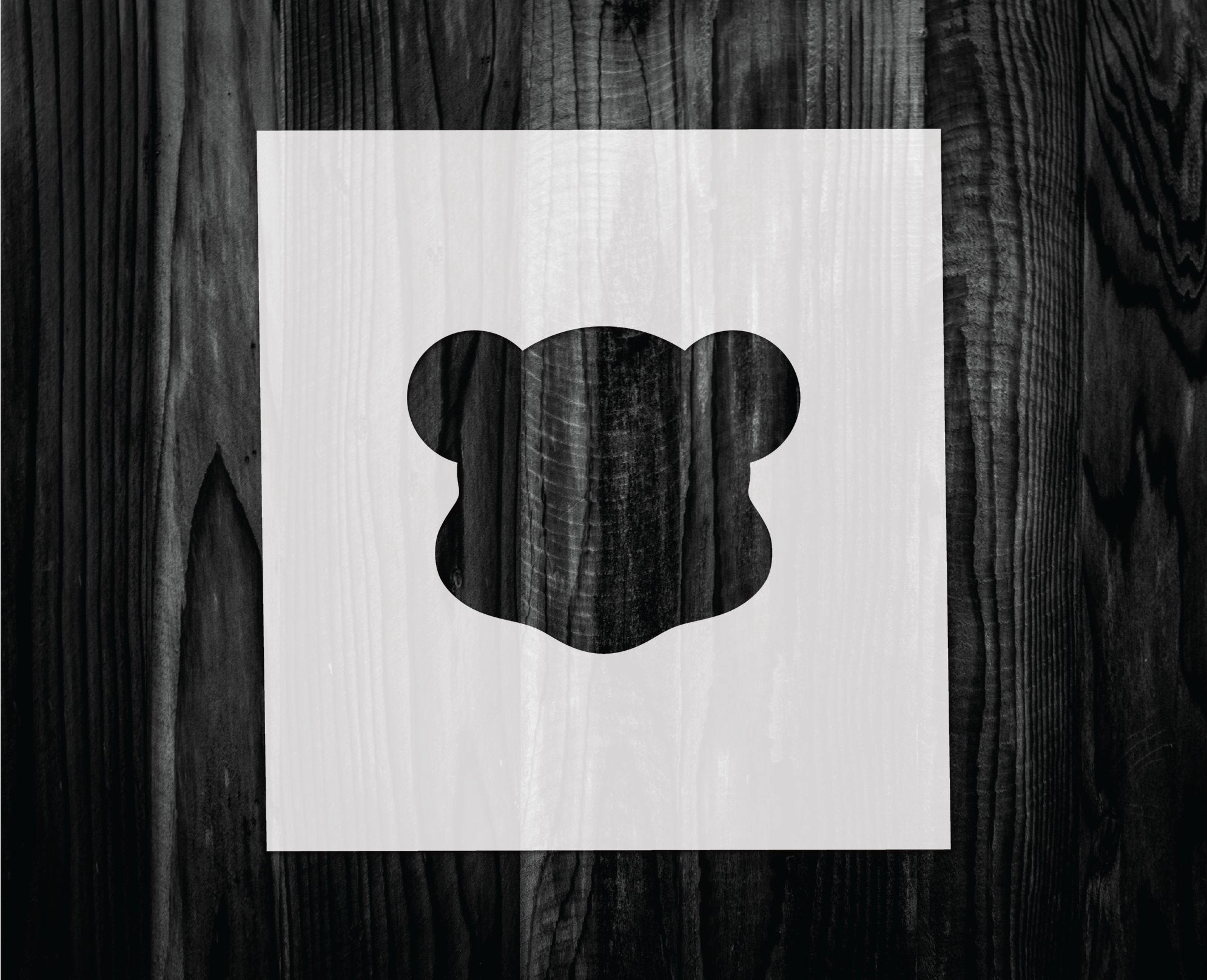 Teddy Bear Head Stencil, Mylar reusable stencil, Stencil, FAST SHIPPING