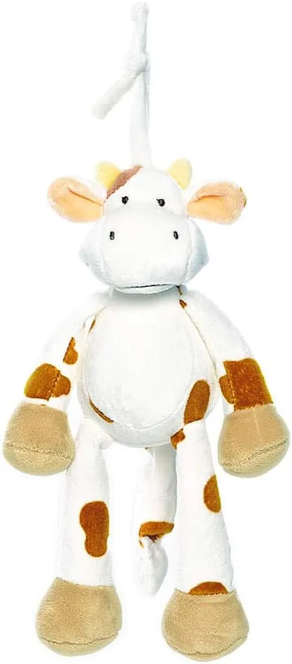 Teddykompaniet Diinglisar Adorable Stuffed Animal Lovely Realistic Lovely Cow Musical Pull Animal Baby Comforter Soft Plush Sleep Toys|Birthday Gift for Baby Child Toddler|Ages 0  (Singing Toy)