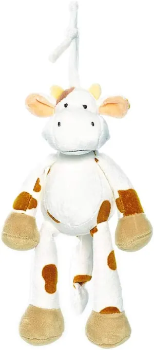 Teddykompaniet Diinglisar Adorable Stuffed Animal Lovely Realistic Lovely Cow Musical Pull Animal Baby Comforter Soft Plush Sleep Toys|Birthday Gift for Baby Child Toddler|Ages 0  (Singing Toy)