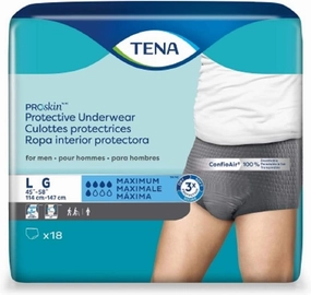 TENA Mens ProSkin Incontinence Underwear - Pull-On Disposable Panties - Large