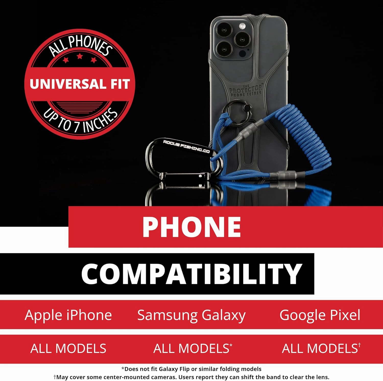 The Protector Phone Tether | Use As Cell Phone Lanyard or Hiking/Boating/Kayak Tether | Leash Ensures Your Phone is Safe and Protected Red