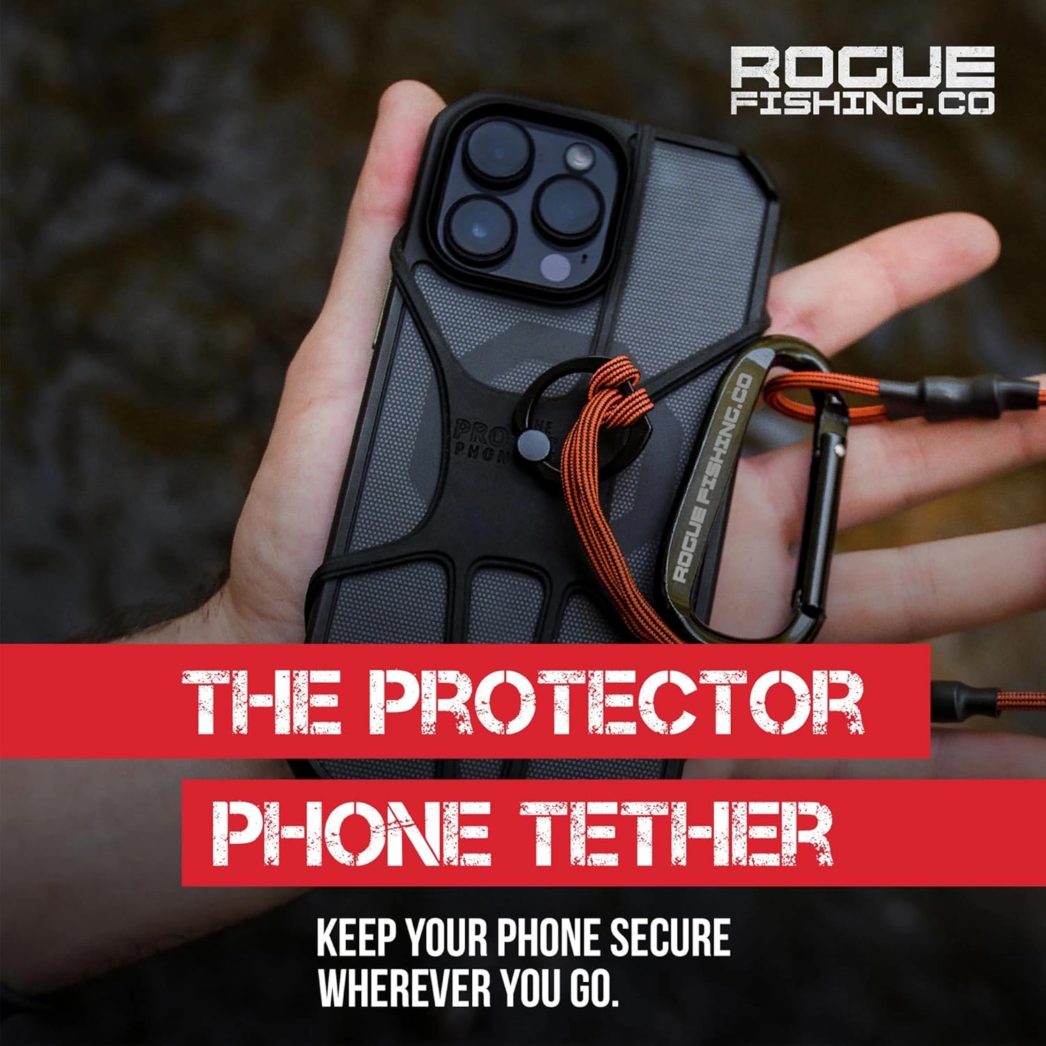 The Protector Phone Tether | Use As Cell Phone Lanyard or Hiking/Boating/Kayak Tether | Leash Ensures Your Phone is Safe and Protected Red