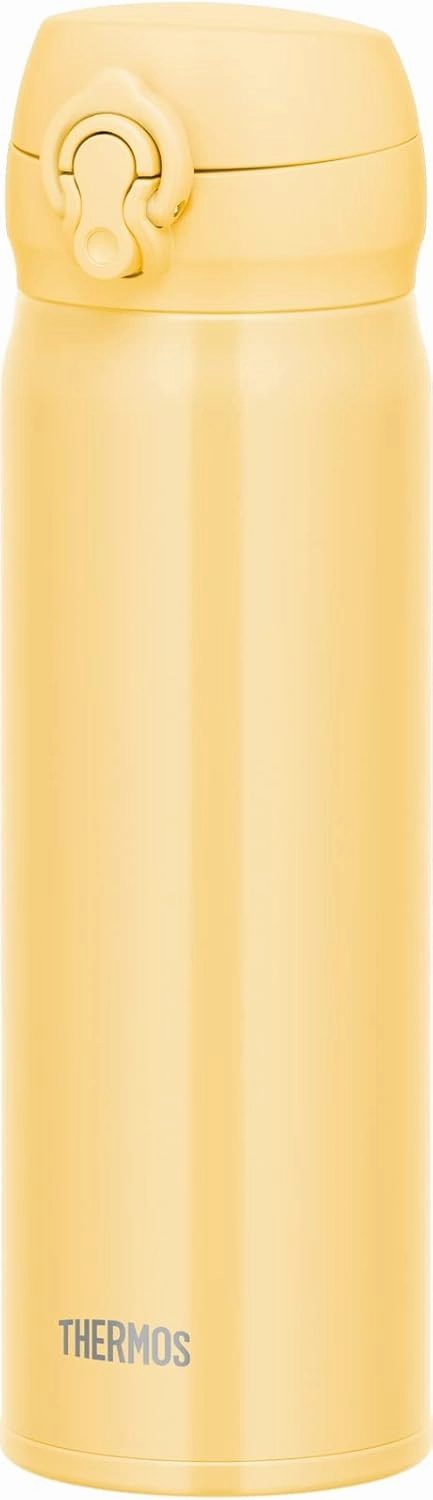 Thermos JNL-506 CRY Vacuum Insulated Portable Mug, 16.9 fl oz (500 ml), Cream Yellow, Easy to Clean and Easy to Clean, Lightweight Type, One-Touch Opening, Stainless Steel Bottle, Hot and Cold