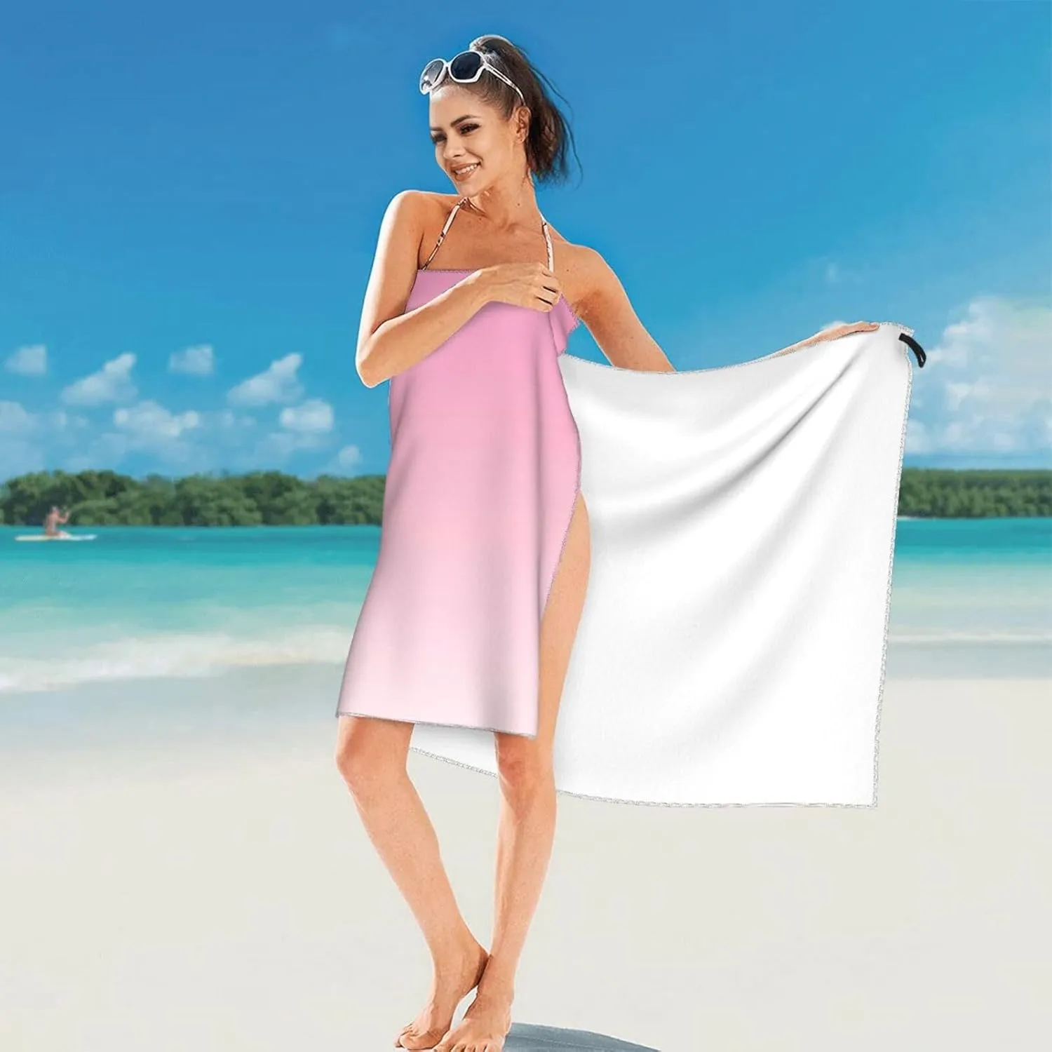 Three Dolphins Jumping over in The Ocean pattern Beach Towels for Adults and Kids,Compact Sand Free Swim Pool Blanket for Outdoor Traveling on Vacation,27.5 x 55 inch