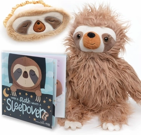 Tickle & Main Sloth Sleepover 3-Piece Set Includes Plush Sloth Stuffed Animal, Illustrated Storybook, and Child’s Sleep Mask, for Children Ages 3 and Up, Kids Mask, Book and Stuffed Animal Set