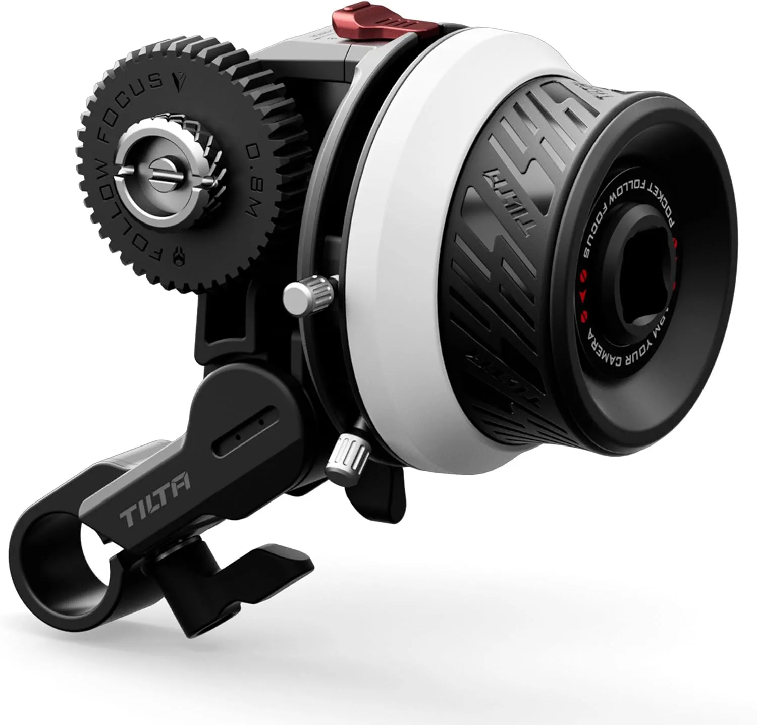 Tilta Pocket Follow Focus | Precise Focus Ring with A/B Stops | Fluid Damping System | 15mm Rod & Rod Holder | Works with Most Cameras & Lenses | Lightweight, Comfortable, and Compact Design (FF-T07)
