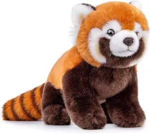 Tiny Heart Realistic Red Panda Plush Toy, 11 Inch Cute Soft Red Panda Stuffed Animal for Kids Birthday Gift Decoration Collection
