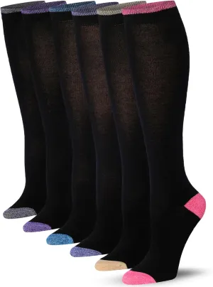 Tipi Toe Women's 6 Pairs Colorful Patterned Knee High Socks