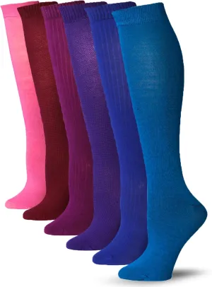 Tipi Toe Women's 6 Pairs Colorful Patterned Knee High Socks