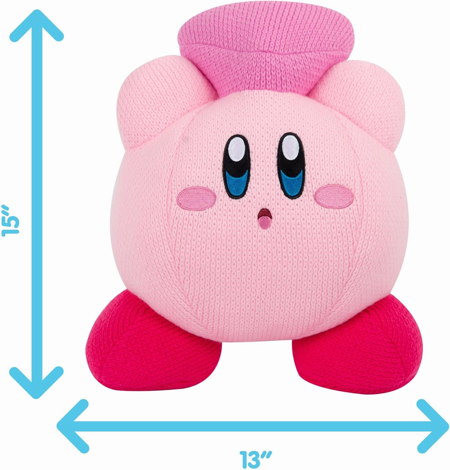 TOMY Nuiguru Knit Kirby Plush - Kirby and Friend Heart Plushie - Squishy Kirby Toys - Collectible and Cute Stuffed Animals - Gaming Gifts and Game Room Decor - Video Game Collectibles - 15 Inch