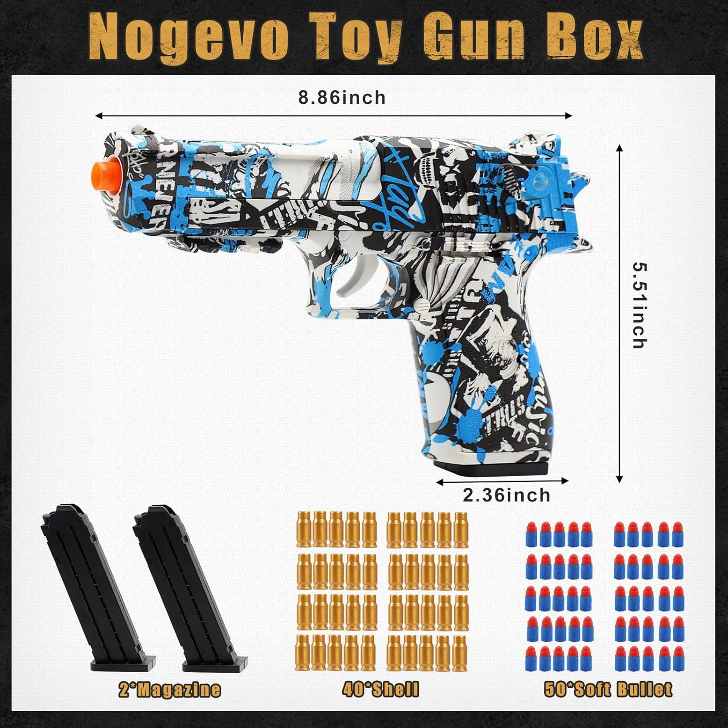 Toy Foam Blasters & Guns - Shooting Educational Gun Toy Model for Boys Girls Adults - Soft Bullet Toy Gun for Christmas Birthday Gifts