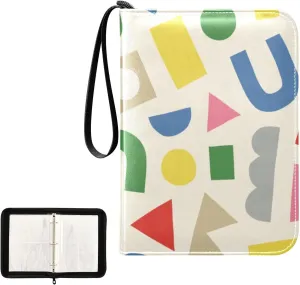 Trading Card Binder with Sleeves Colorful Abstract Pattern C4 Pocket Card Binder PU Card Collection Binder 400 Cards Holder Collector Album