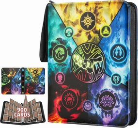 Trading Card Binder for MTG/YGO/PTCG/Game Cards, Holds 900 Cards,Premium Collector Card Album for Standard Cards,Toys Gifts for Kids (Colorful 02, 9 Pocket)
