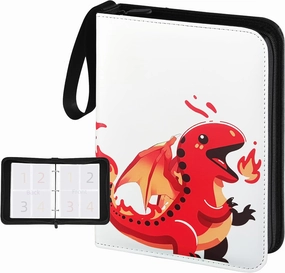 Trading Card Binder Holds Up to 400 Cards, 4-Pocket Card Binder with 50 Sleeves (Baby Dragon)