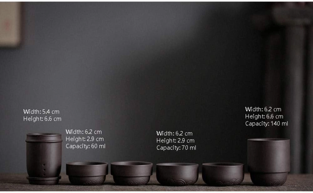 Travel Kung Fu Tea Set Purple Sand Portable Teapot Ceramic Teaset Gaiwan Tea Mugs Tea Ceremony Tea Pot With Travel Bag-Seven-piece set_Chocolate
