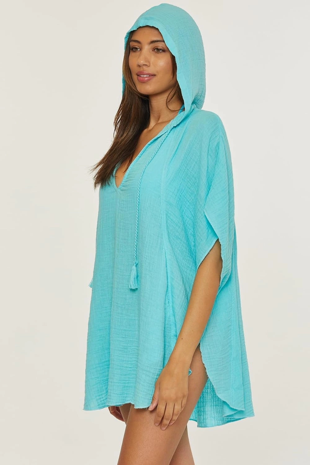 Trina Turk Women's Standard Serene Poncho, V-Neck, Casual, Pull On, Beach Cover Ups