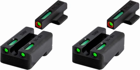 TruGlo TFK Pro Fiber Optic and Tritium Handgun Sight Accessories Set with Fortress Finish Protection and Angled Rear Sight (2 Pack)