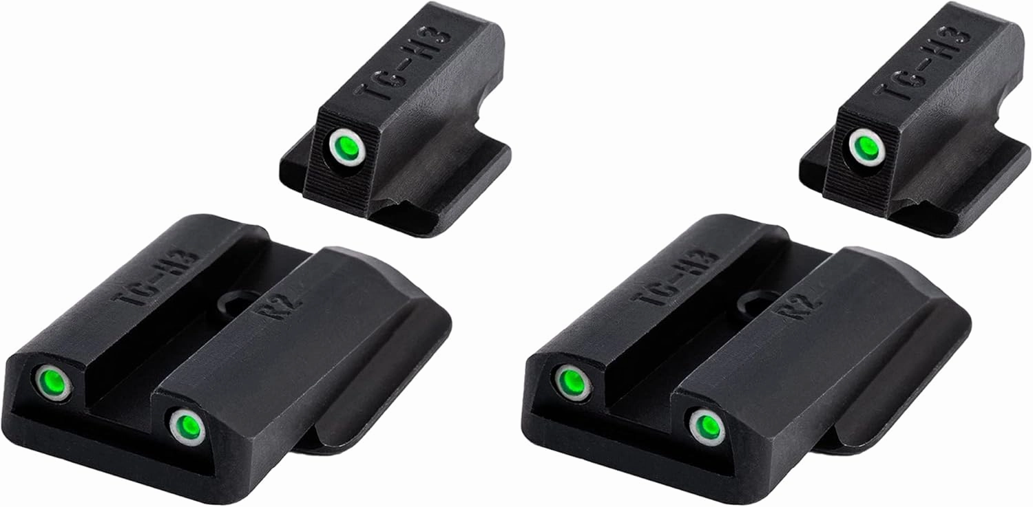 TruGlo Tritium Compact Pro Glow in The Dark Day and Night Handgun Sight with Focus Lock Ring for Ruger LC9, 9S, and 380 Pistol Sights (2 Pack)