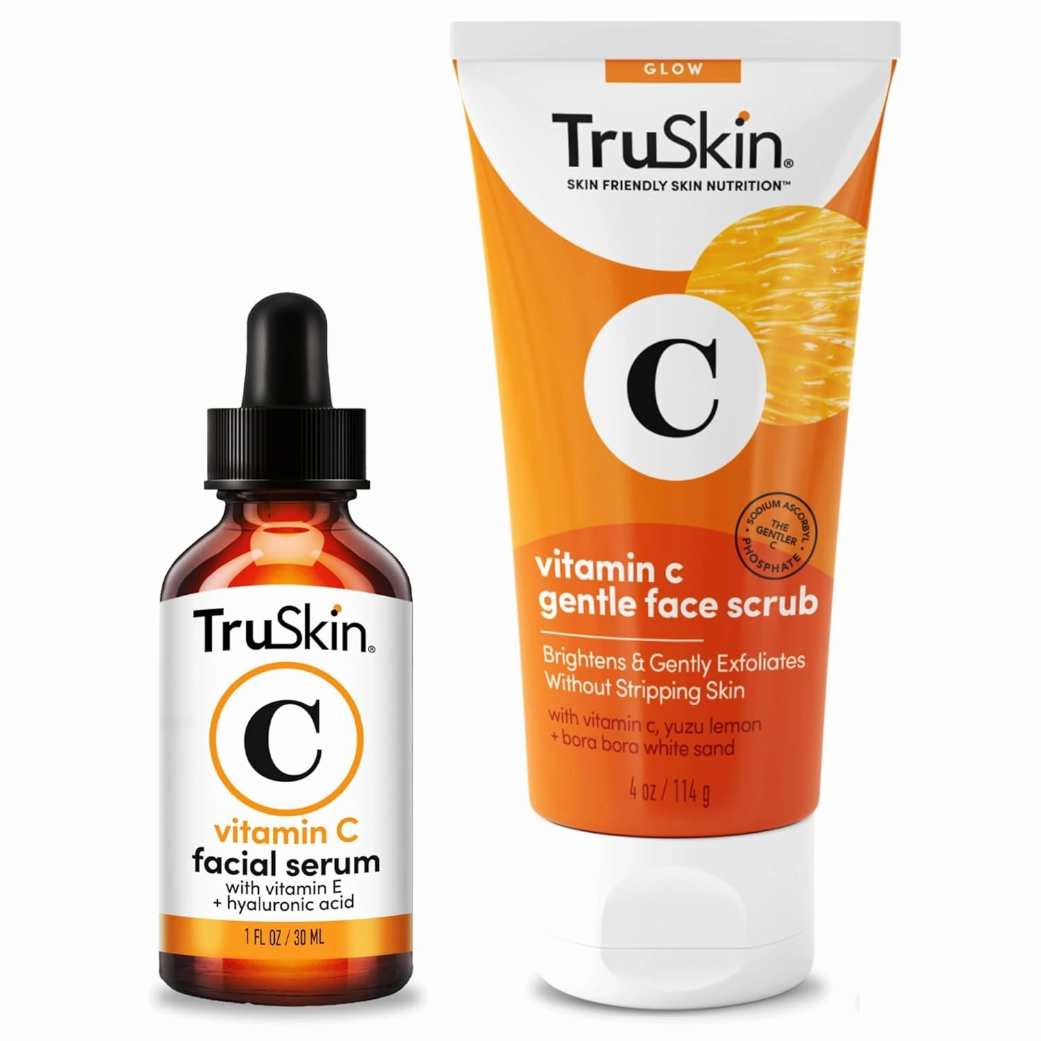 TruSkin Vitamin C Serum & Vitamin C Scrub Duo for Brighter, Smoother and Glowing Skin