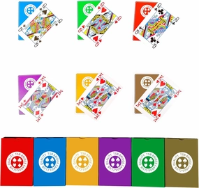 TSB Standard Print Bridge Cards Pack of 12 Decks - 6 Colors Bridge Playing Cards - Easy Storage (2 Red 2 Blue 2 Purple 2 Grey 2 Green 2 Yellow Regular)